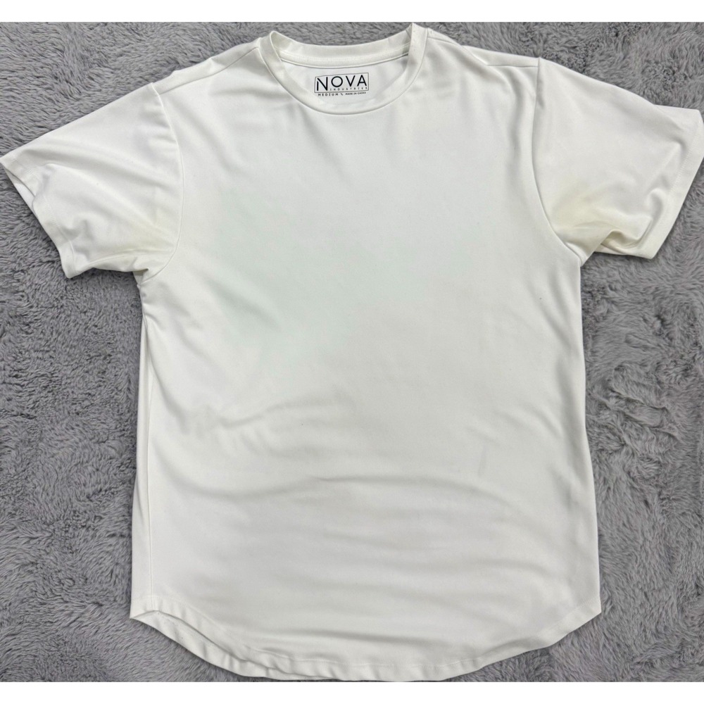 NOVA Industries White Crew Neck Short Sleeve T-Shirt Mens Size Medium